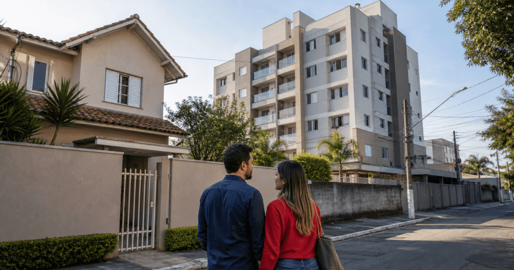 Comparação entre casa e apartamento em Guarulhos